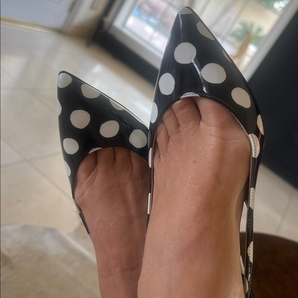 Marni Women's Marni 55mm Polka Dot Slingback Pumps in Black Patent Leather 40 - Picture 8 of 9